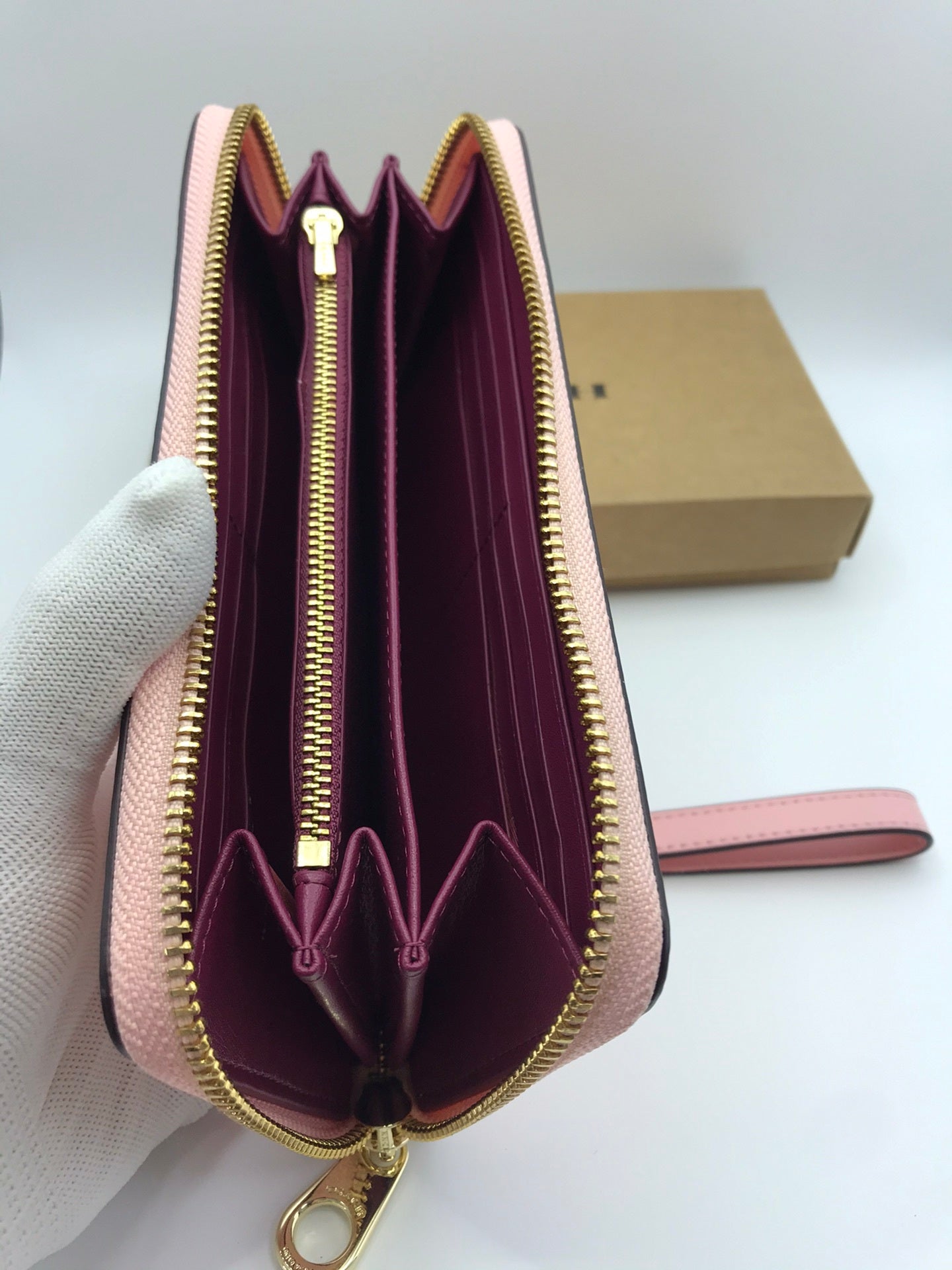 Pink Long Zip Around Wallet