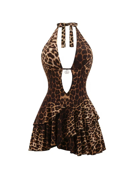 Nora Leopard Print mini dress
