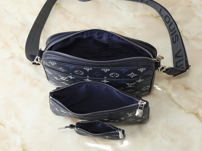 Monogram Multi-Pocket Messenger Bag with Coin Pouch