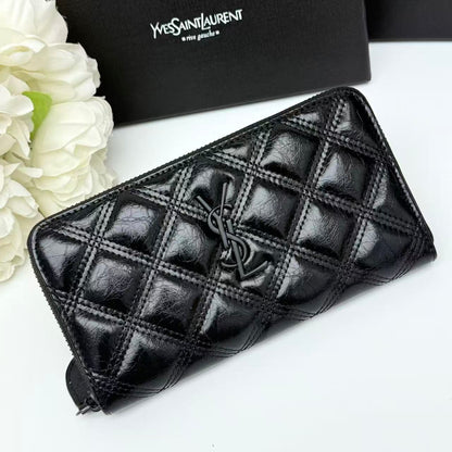 Around Zip Long Wallet Luxury Black