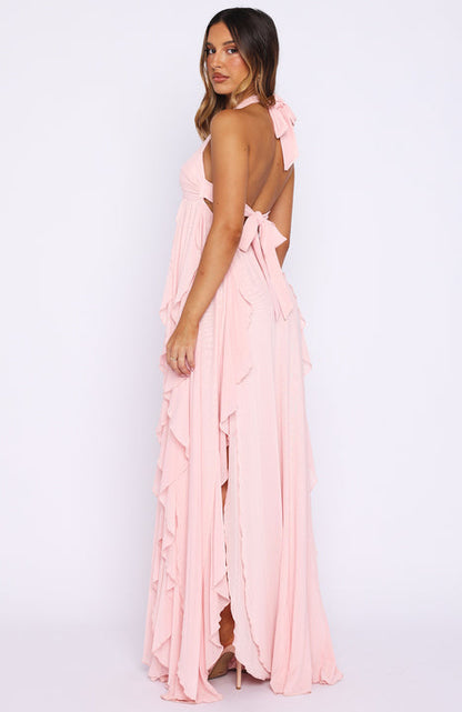 Coral Sands Mesh Maxi Dress Pink