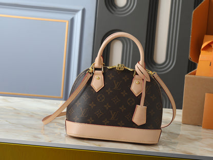 Alma BB Monogram Canva Brown Handbag