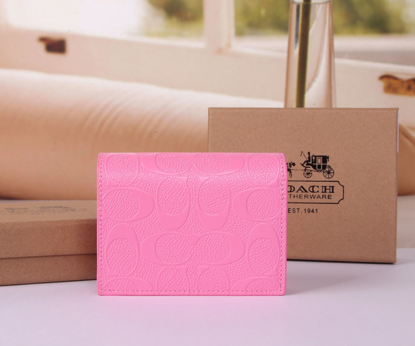 Small C Signature Flap Wallet