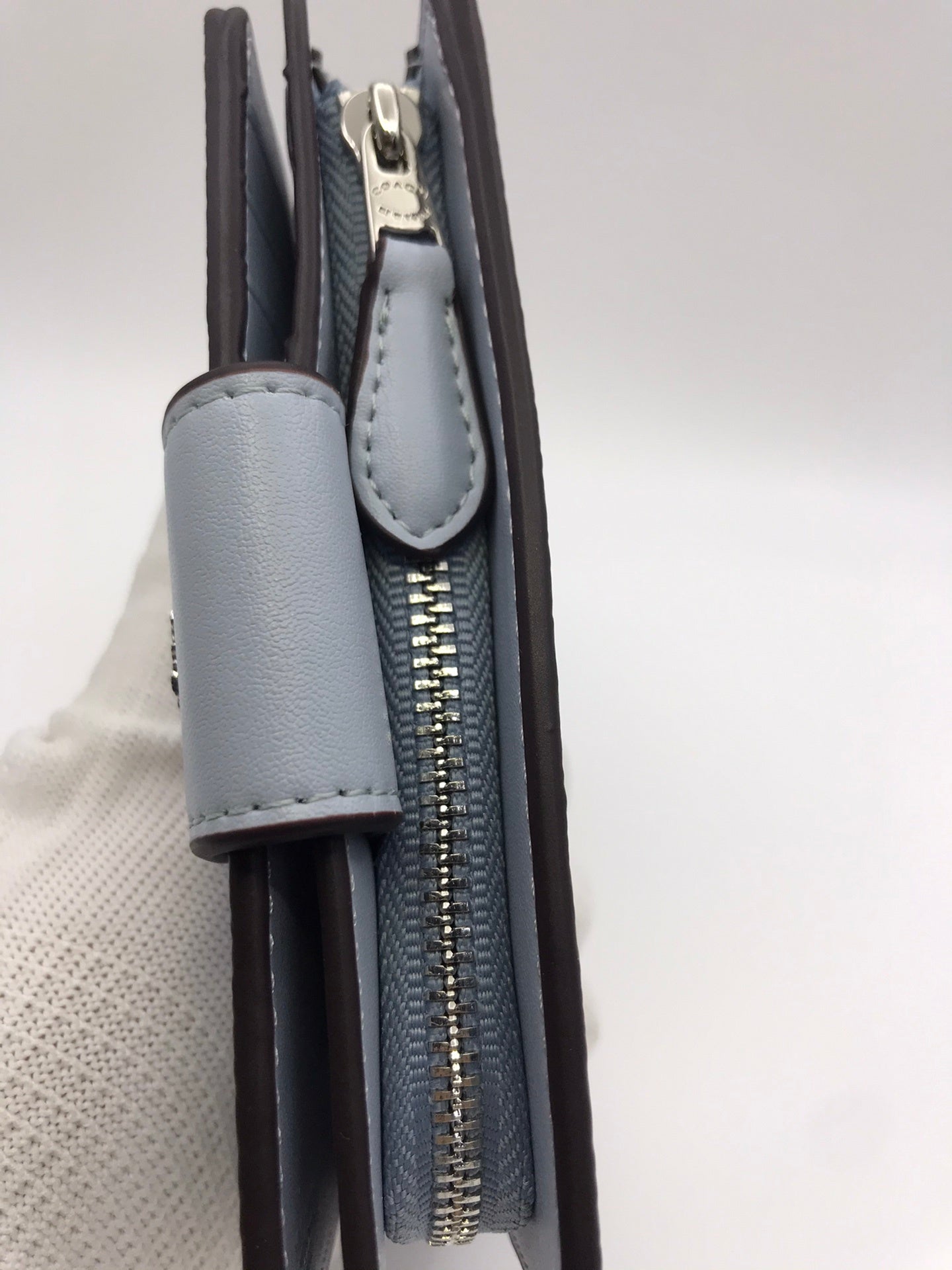 Blue Medium Corner Zip Wallet