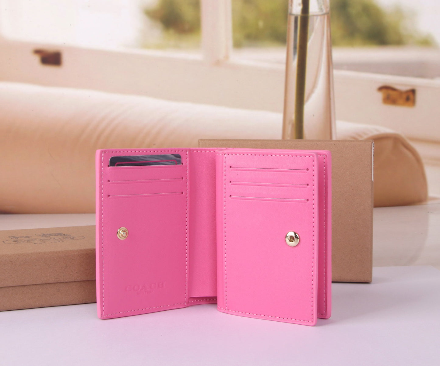 Small C Signature Flap Wallet