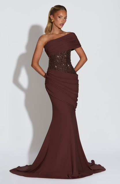 Ellora Gown - Plum Brown
