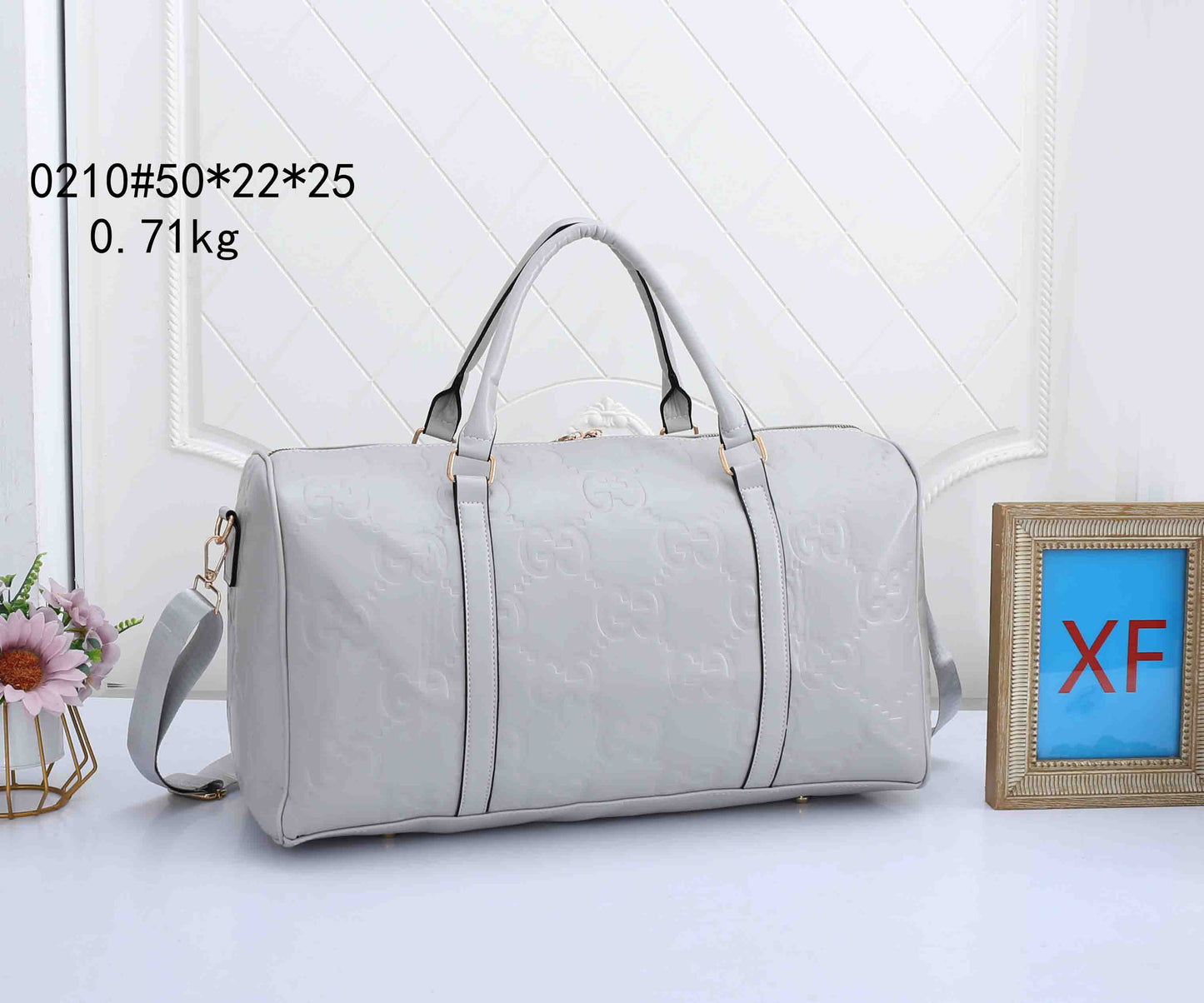 Embossed Weekender Duffle Bag