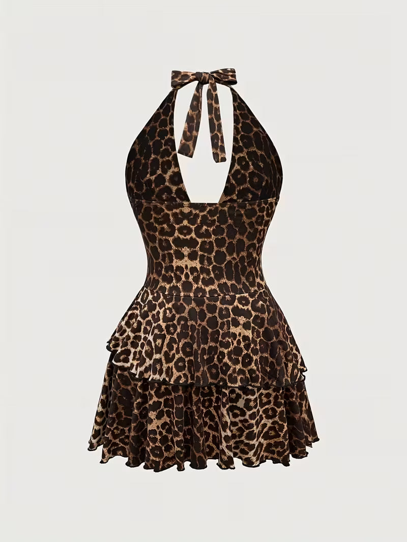 Nora Leopard Print mini dress