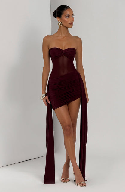 Fiorella Mini Dress - Cherry Lacquer