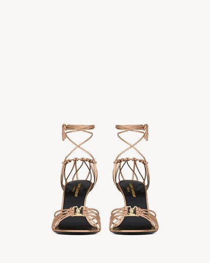 BABYLONE sandals in metallic leather