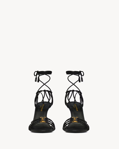 BABYLONE sandals in metallic leather