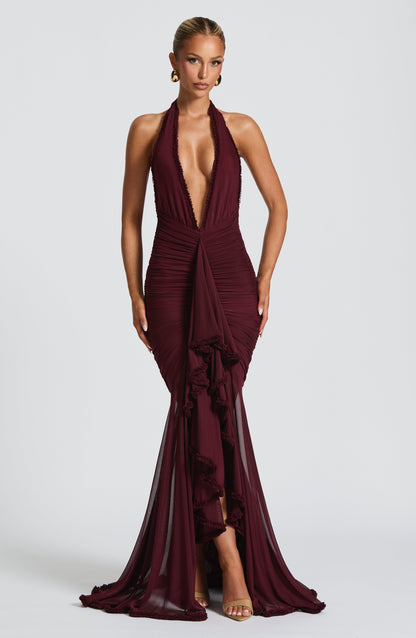 Janessa Maxi Dress - Cherry Lacquer