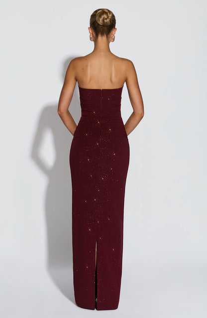 Pandra Maxi Dress - Wine Sparkle