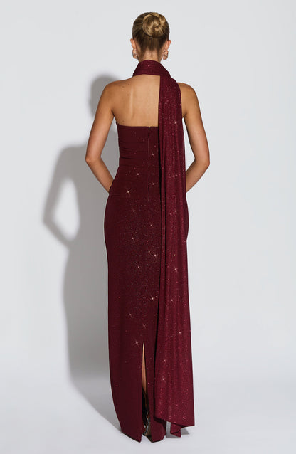 Pandra Maxi Dress - Wine Sparkle