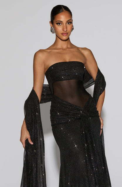 Paula Maxi Dress - Black Sparkle