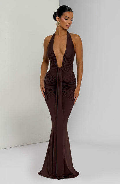 Rosetta Maxi Dress - Plum Brown