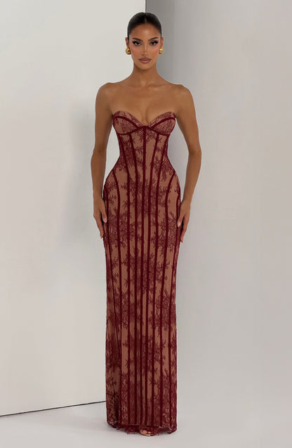 Sian Maxi Dress - Burgundy