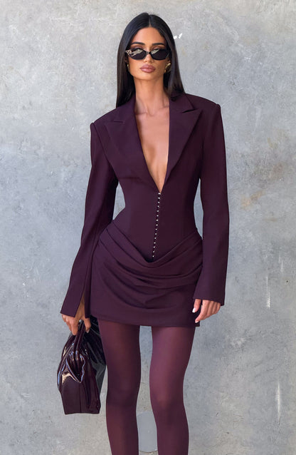 Susie Mini Dress - Plum