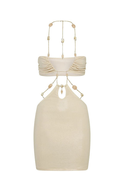 Moonlit Muse Mini Dress Pearl