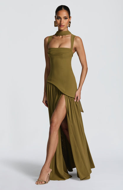 Tullulah Maxi Dress - Deep Olive
