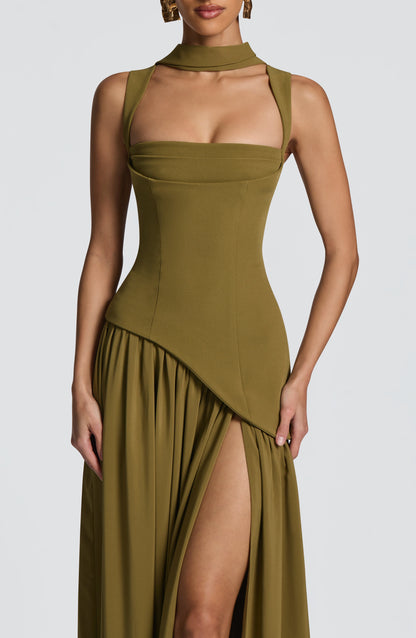 Tullulah Maxi Dress - Deep Olive