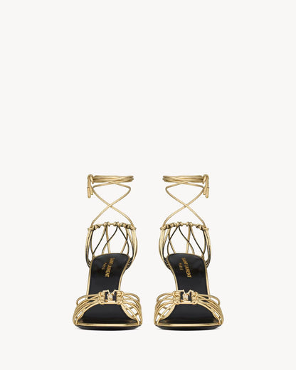 BABYLONE sandals in metallic leather