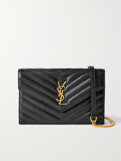 Cassandre Envelope Mini Matelasse Leather Shoulder Bag With Box