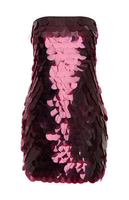 Disco Darling Sequin Mini Dress Plum