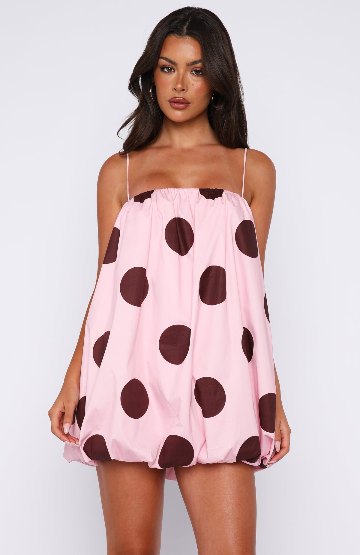 Gravity Lost Mini Dress Pink Polka Dot