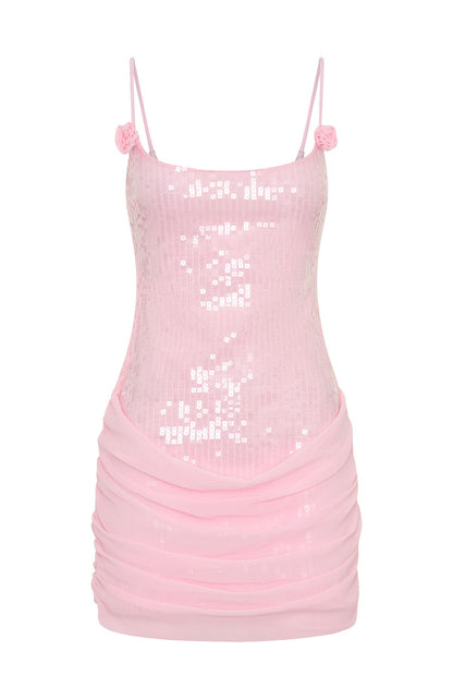 Studio Starlet Sequin Mini Dress Baby Pink
